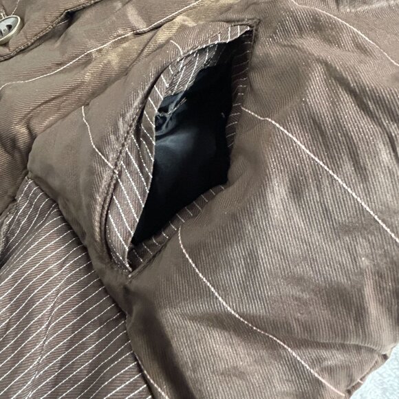 Animale Womens Quilted Brown Vest Jacket Oversized Collar Pockets Size 8 Outdoor - Picture 7 of 11